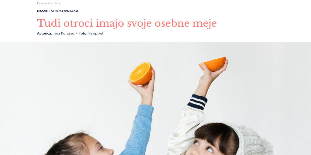tudi otroci imajo svoje meje