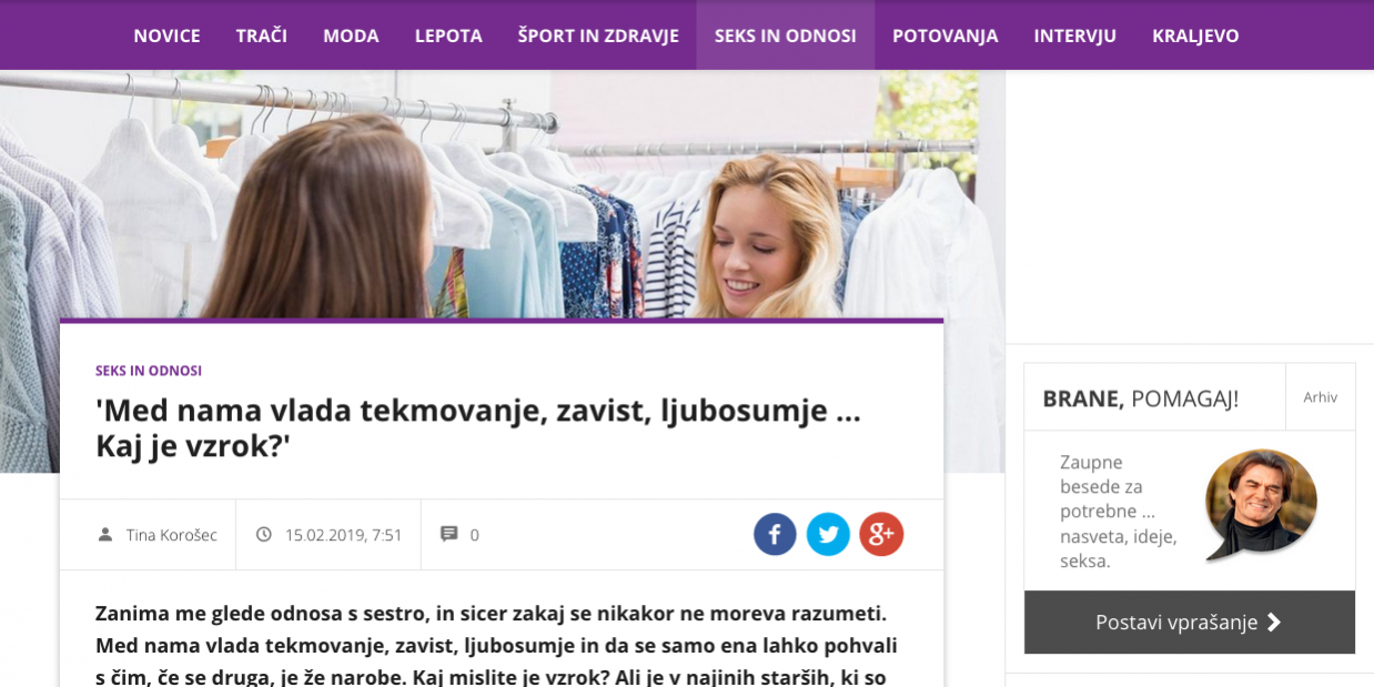 Med nama vlada zavist